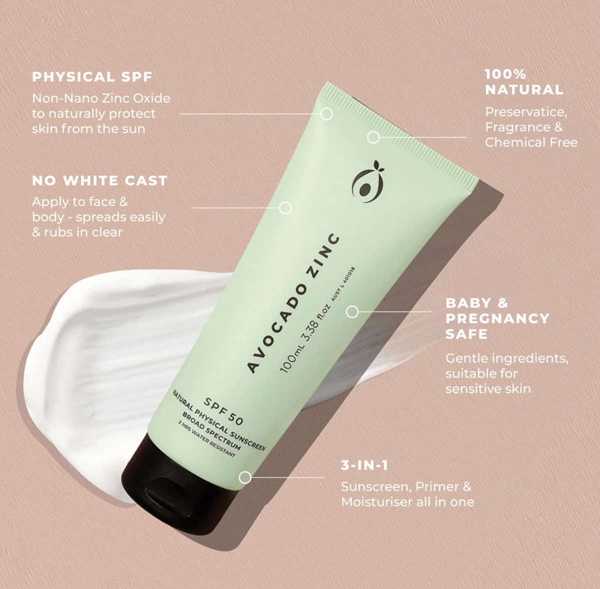 Avocado Zinc SPF 50